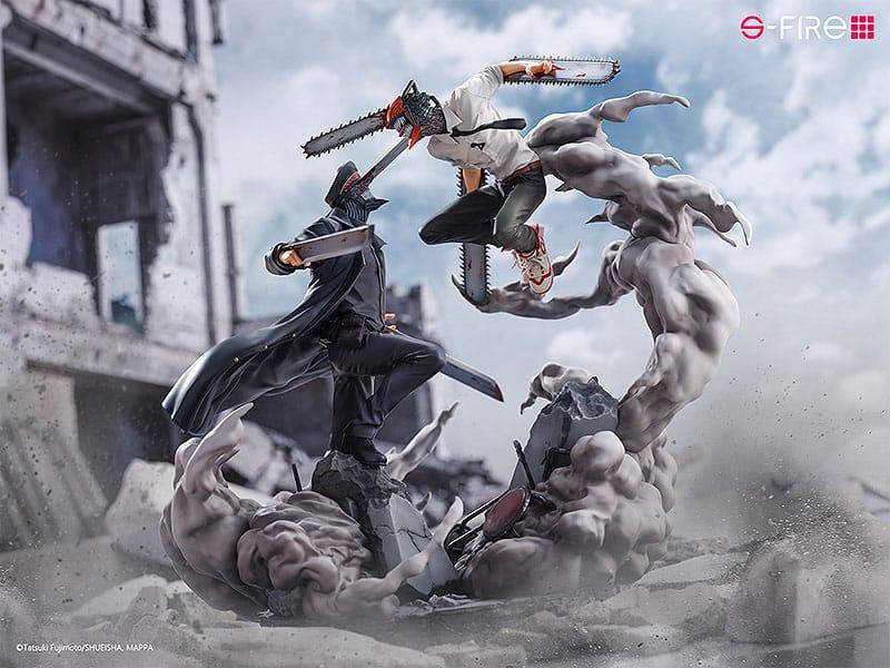 Chainsaw Man Statue Super Situation Figure Chainsaw Man vs. Samurai Sword 26 cm Scalefiguren Yokina