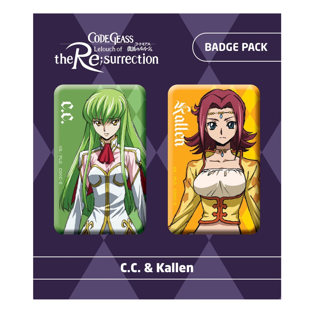 Code Geass Lelouch of the Re:surrection Ansteck-Buttons Doppelpack C.C. & Kallen Ansteck-Buttons Yokina