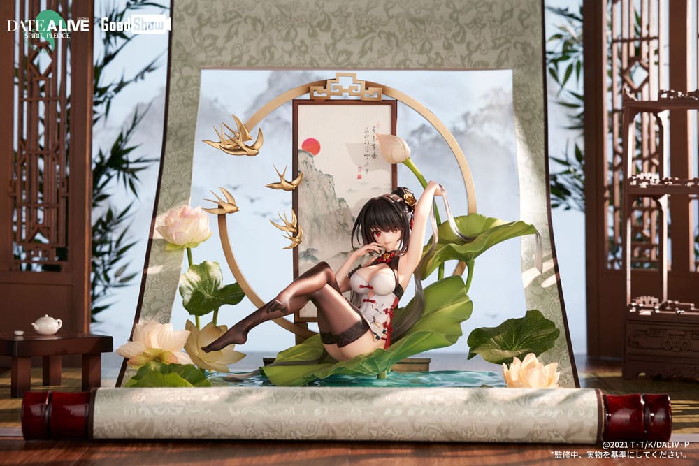 Date A Live: Spirit Pledge PVC Statue 1/7 Kurumi Tokisaki Ink Black China Dress Ver. 22 cm Scalefiguren Yokina