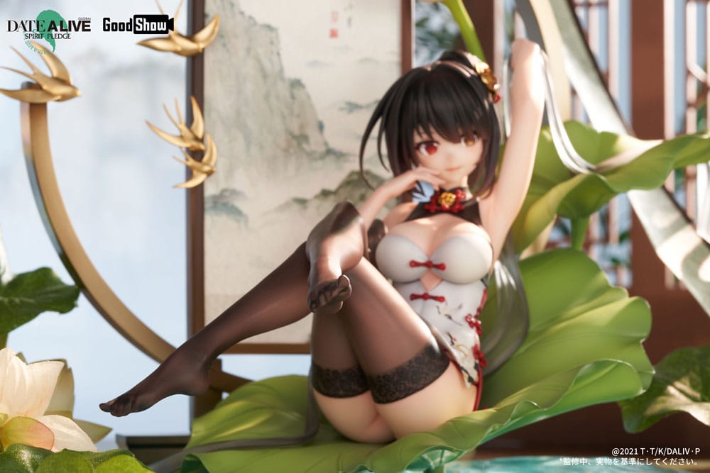 Date A Live: Spirit Pledge PVC Statue 1/7 Kurumi Tokisaki Ink Black China Dress Ver. 22 cm Scalefiguren Yokina