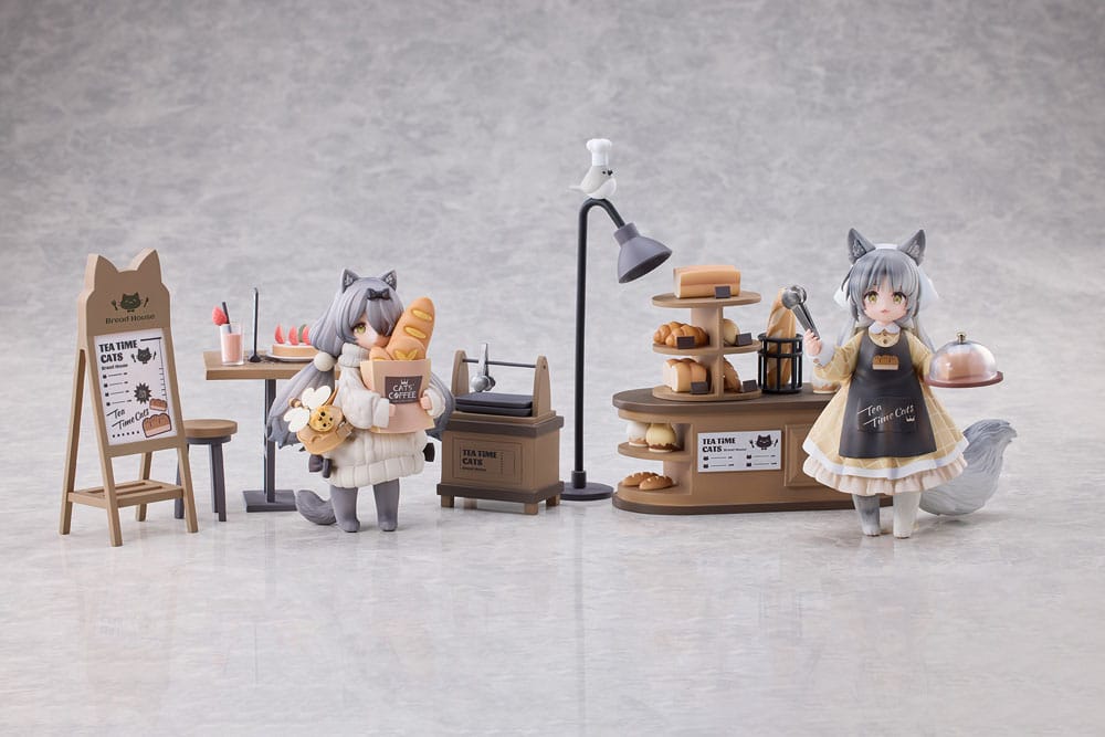 Decorated Life Collection PVC Statue Tea Time Cats - Cat Town Bakery Staff & Customer Set 12 cm Prizefiguren Yokina