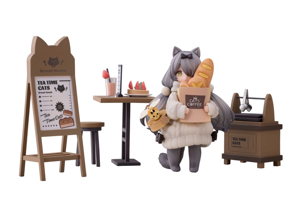 Decorated Life Collection PVC Statue Tea Time Cats - Cat Town Bakery Staff & Customer Set 12 cm Prizefiguren Yokina