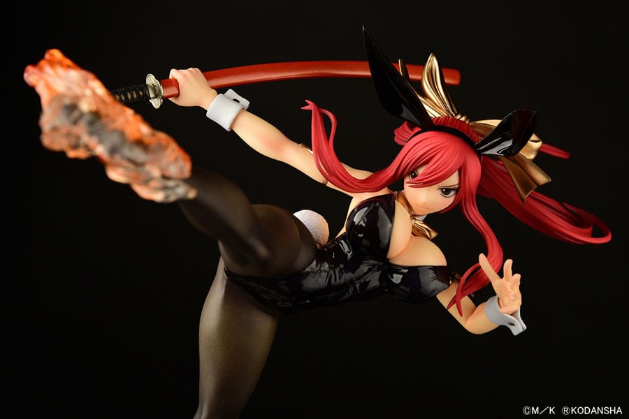 Fairy Tail Statue 1/6 Erza Scarlet High Kick Black Bunny Ver. 37 cm Scalefiguren Yokina