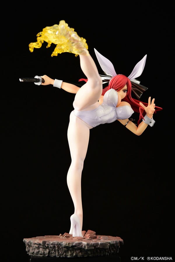 Fairy Tail Statue 1/6 Erza Scarlet High Kick White Bunny Ver. 37 cm Scalefiguren Yokina