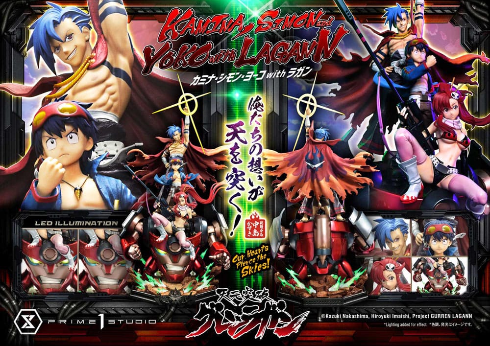 Gurren Lagann Ultimate Premium Masterline Series Statue 1/4 Kamina, Simon & Yoko with Lagann 97 cm Scalefiguren Yokina