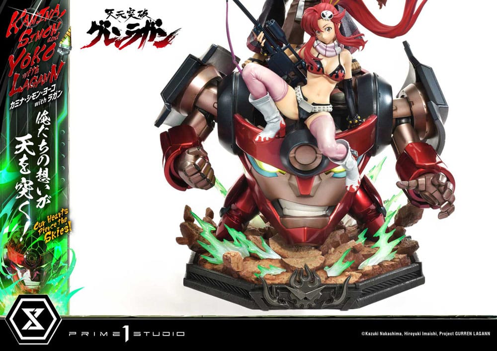 Gurren Lagann Ultimate Premium Masterline Series Statue 1/4 Kamina, Simon & Yoko with Lagann Deluxe Version 97 cm Scalefiguren Yokina