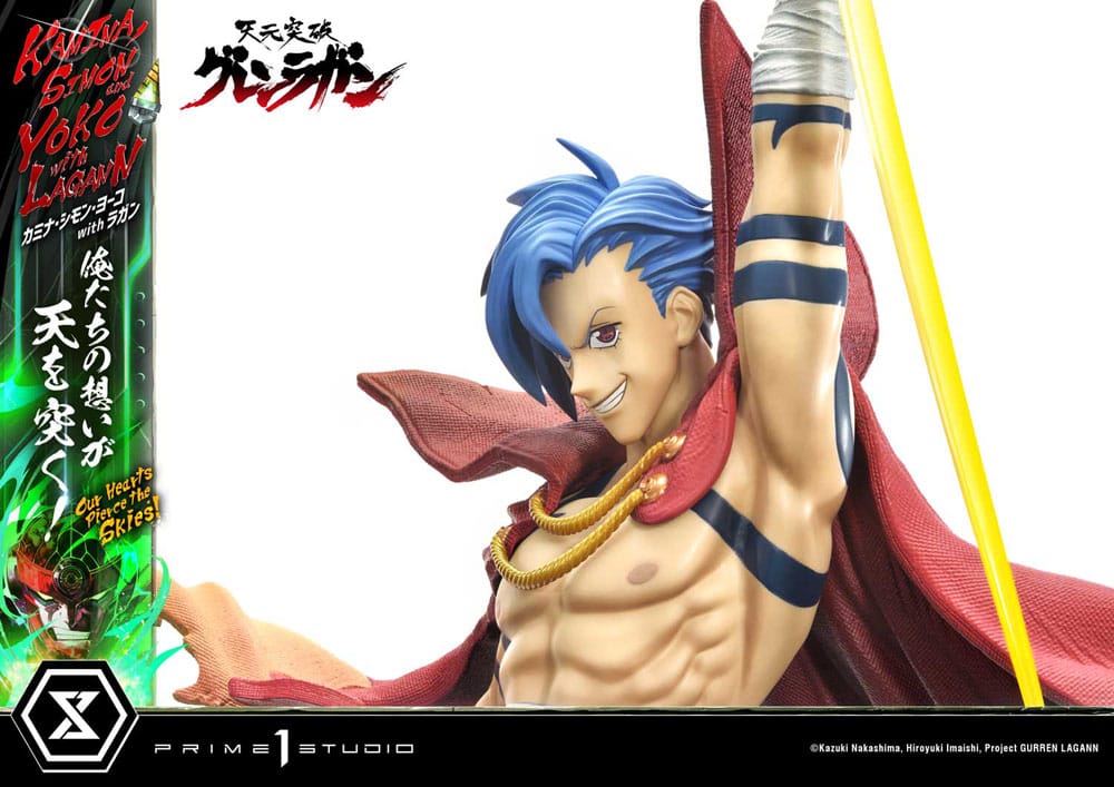 Gurren Lagann Ultimate Premium Masterline Series Statue 1/4 Kamina, Simon & Yoko with Lagann Deluxe Version 97 cm Scalefiguren Yokina