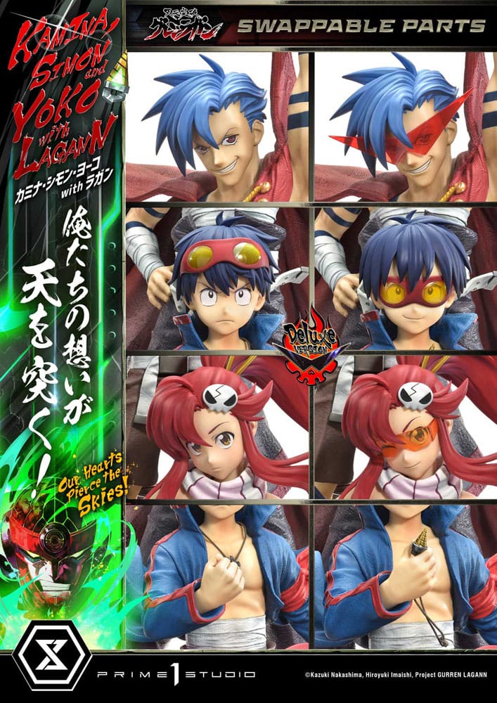 Gurren Lagann Ultimate Premium Masterline Series Statue 1/4 Kamina, Simon & Yoko with Lagann Deluxe Version 97 cm Scalefiguren Yokina