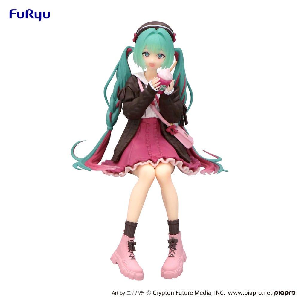 Hatsune Miku Noodle Stopper PVC Statue Autumn Date Pink Color Ver. 14 cm Prizefiguren Yokina