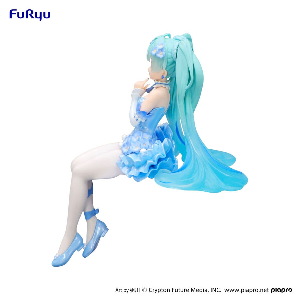 Hatsune Miku Noodle Stopper PVC Statue Flower Fairy Nemophila Pail Blue Color Ver. 15 cm Prizefiguren Yokina