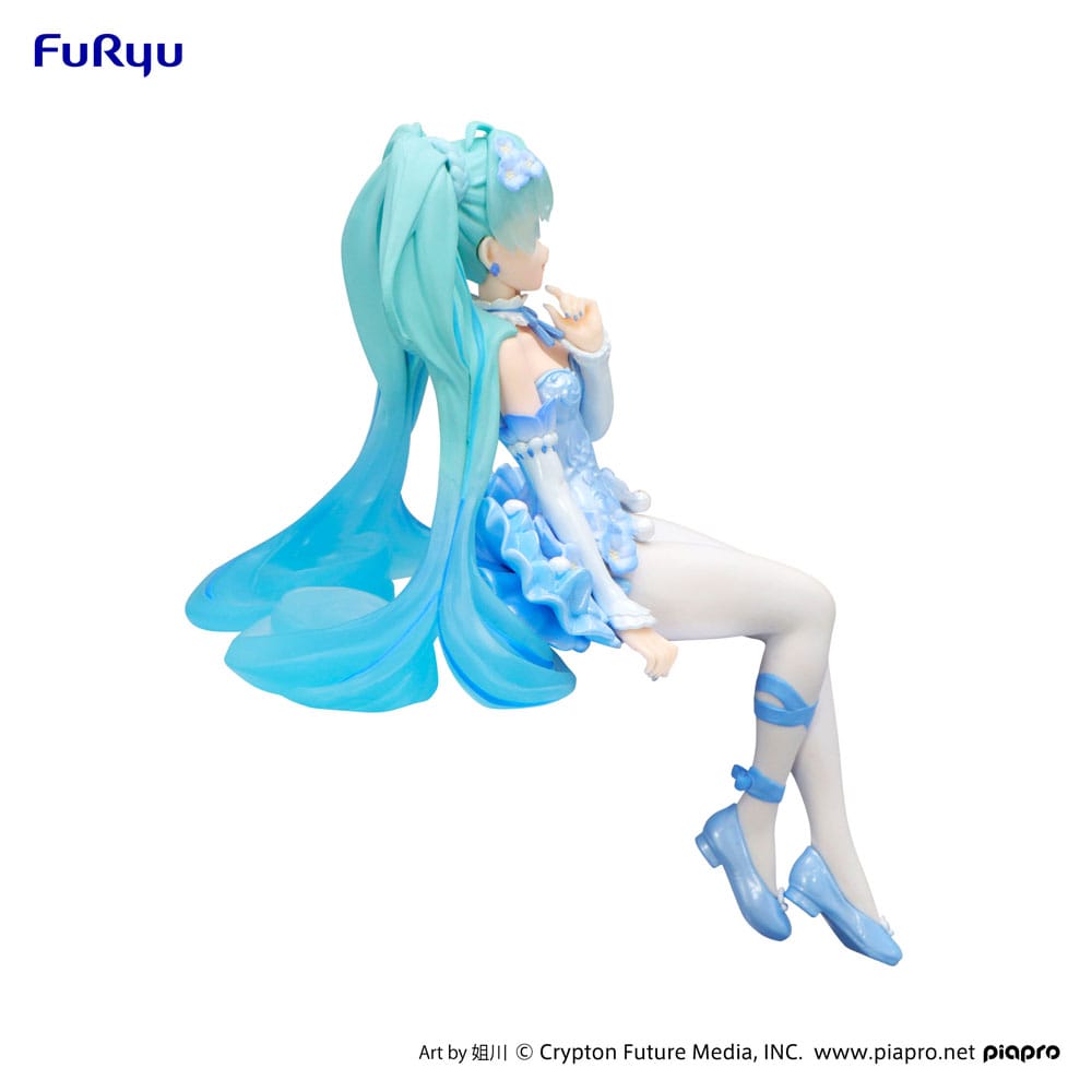 Hatsune Miku Noodle Stopper PVC Statue Flower Fairy Nemophila Pail Blue Color Ver. 15 cm Prizefiguren Yokina