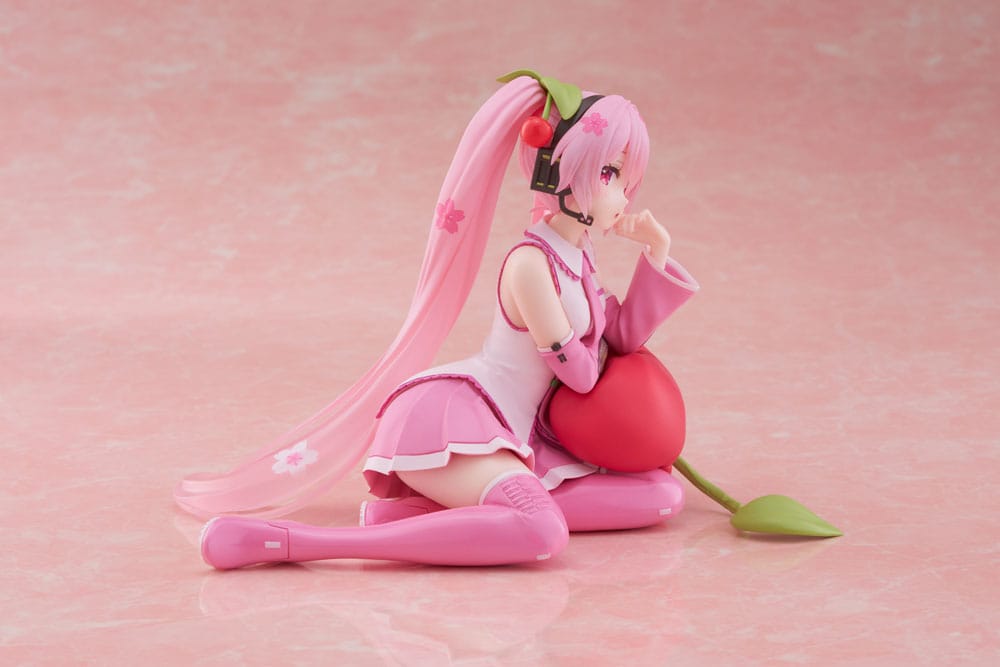 Hatsune Miku PVC Statue Desktop Cute Figure Sakura Miku Cherry Cushion Ver. 13 cm Prizefiguren Yokina