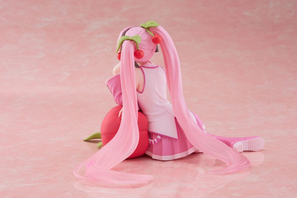 Hatsune Miku PVC Statue Desktop Cute Figure Sakura Miku Cherry Cushion Ver. 13 cm Prizefiguren Yokina