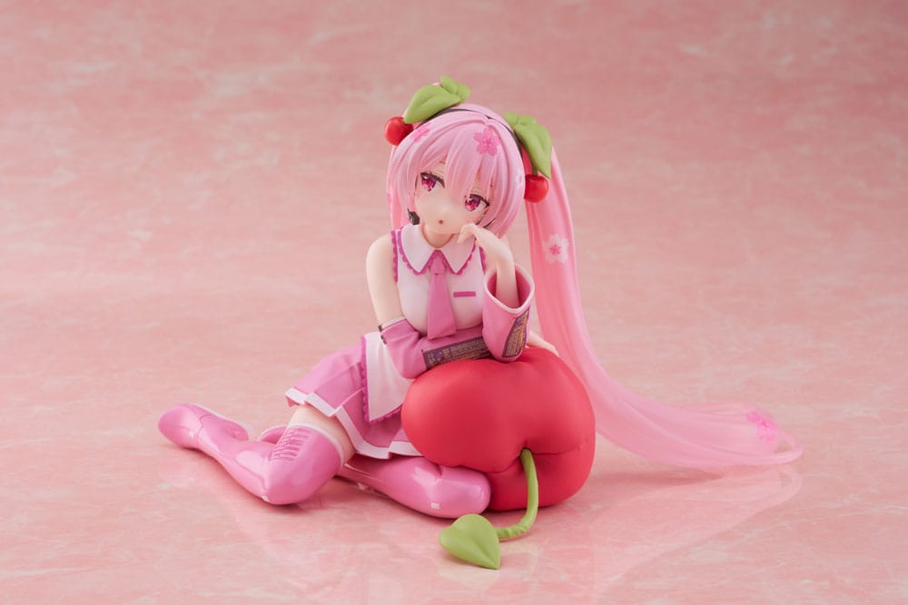 Hatsune Miku PVC Statue Desktop Cute Figure Sakura Miku Cherry Cushion Ver. 13 cm Prizefiguren Yokina