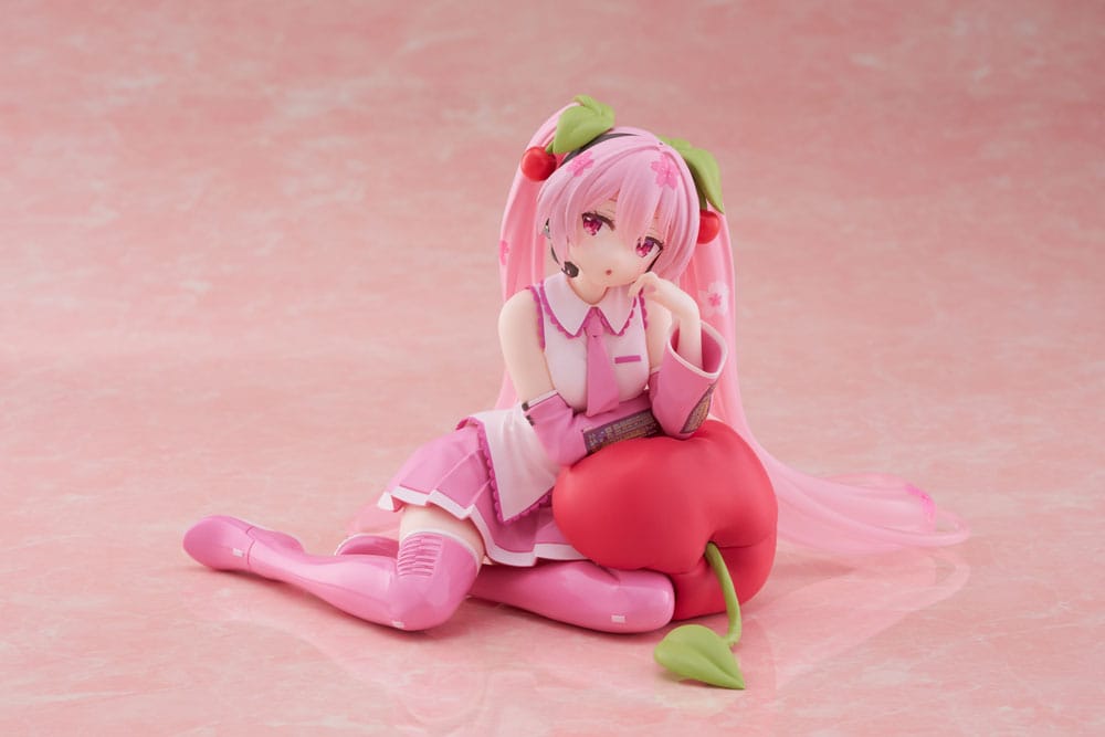 Hatsune Miku PVC Statue Desktop Cute Figure Sakura Miku Cherry Cushion Ver. 13 cm Prizefiguren Yokina