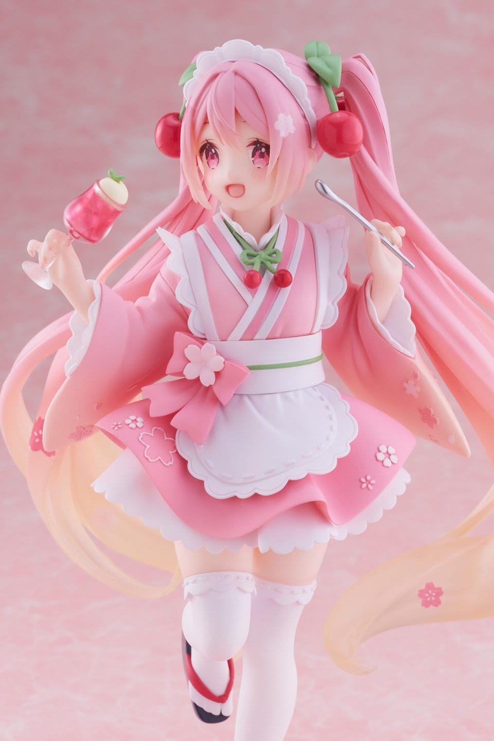 Hatsune Miku PVC Statue Newley Written Sakura Miku Japanese Cafe Ver. 18 cm Prizefiguren Yokina