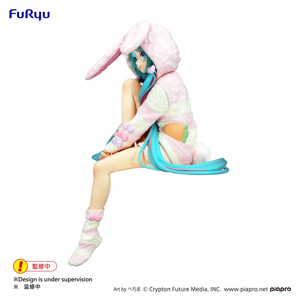 Hatsune Miku Rabbit Ear Hood Pajama Noodle Stopper PVC Statue 14 cm Prizefiguren Yokina