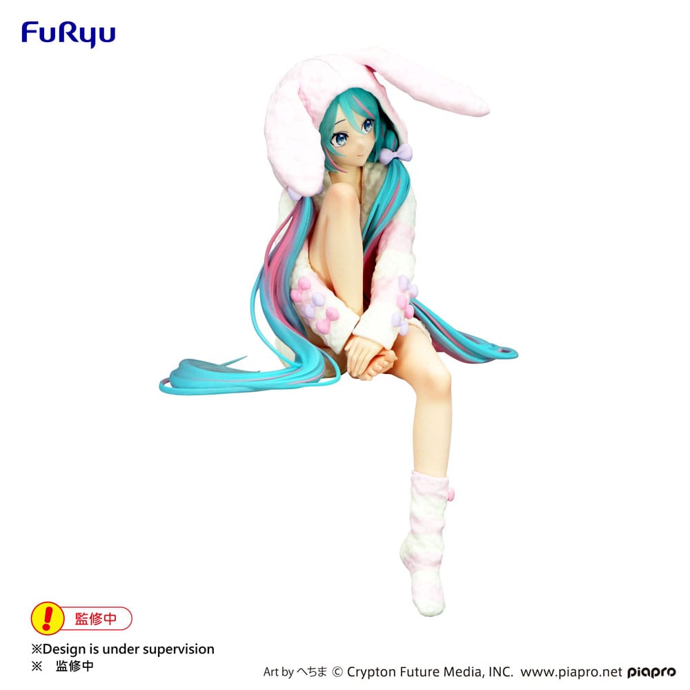 Hatsune Miku Rabbit Ear Hood Pajama Noodle Stopper PVC Statue 14 cm Prizefiguren Yokina