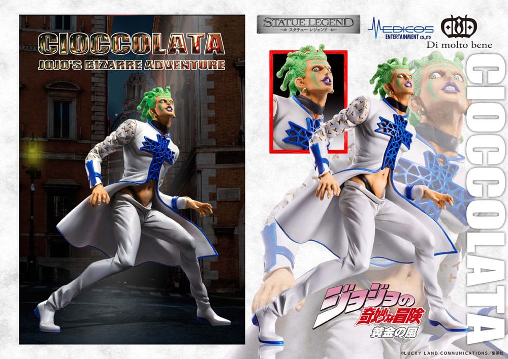 JoJo's Bizarre Adventure Part 5 Golden Wind Statue Legend PVC Statue Cioccolata 17 cm Prizefiguren Yokina