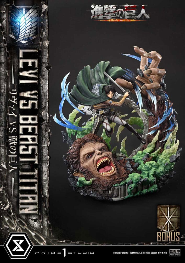 Levi Versus Beast Titan Bonus Version Ultimate Premium Masterline Series Statue 1/4 73 cm Attack on Titan Scalefiguren Yokina