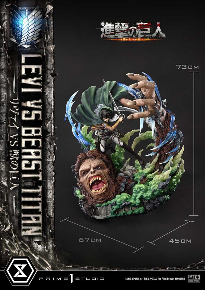 Levi Versus Beast Titan Bonus Version Ultimate Premium Masterline Series Statue 1/4 73 cm Attack on Titan Scalefiguren Yokina