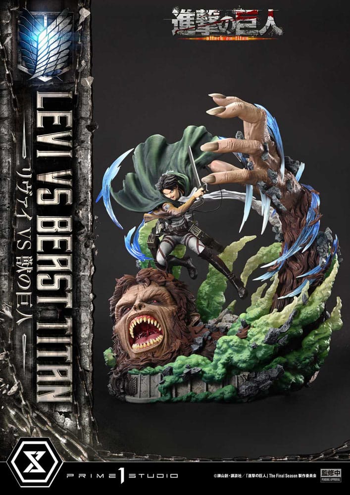 Levi Versus Beast Titan Bonus Version Ultimate Premium Masterline Series Statue 1/4 73 cm Attack on Titan Scalefiguren Yokina