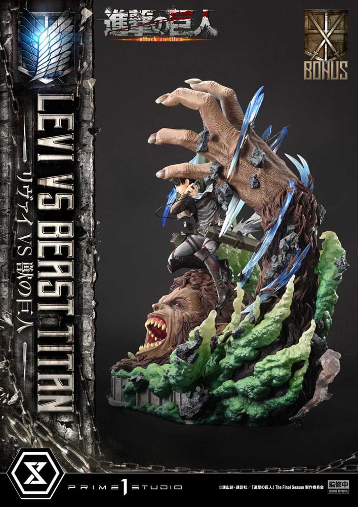 Levi Versus Beast Titan Bonus Version Ultimate Premium Masterline Series Statue 1/4 73 cm Attack on Titan Scalefiguren Yokina