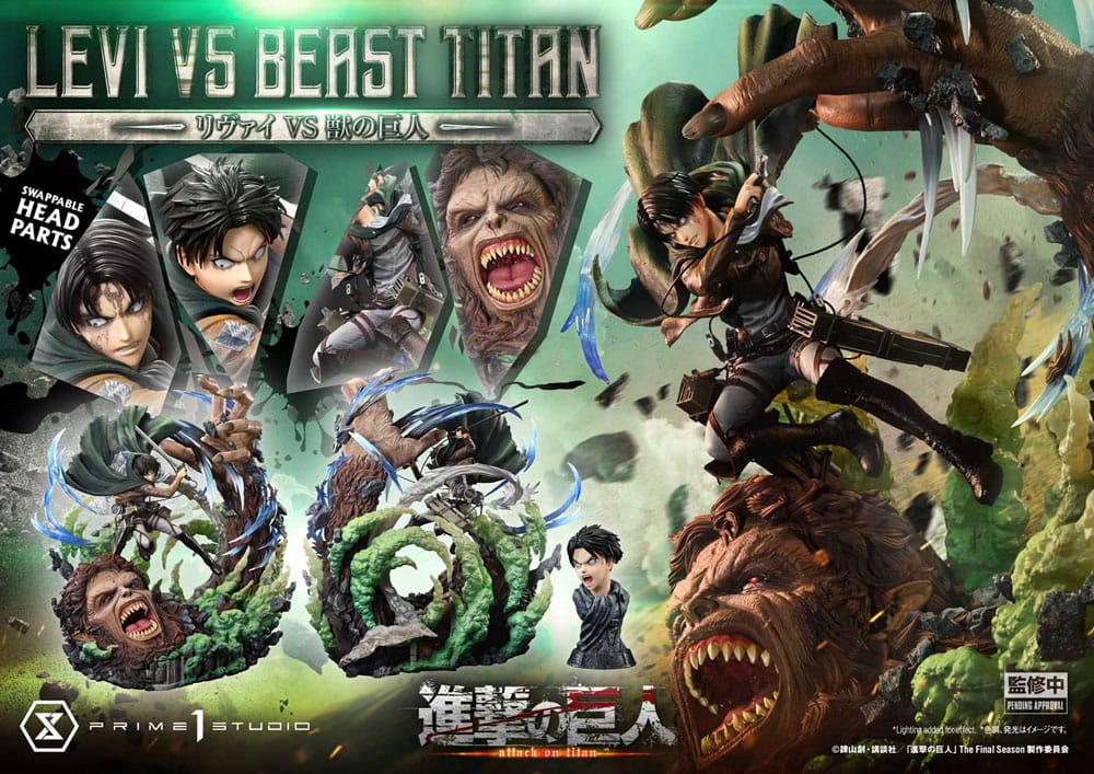 Levi Versus Beast Titan Ultimate Premium Masterline Series Statue 1/4 73 cm Attack on Titan Scalefiguren Yokina