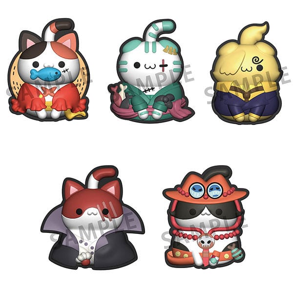 Mega Cat Project Nyan Piece Nyan! 5 Gummi Clip Sortiment 3 cm One Piece Gadgets Yokina