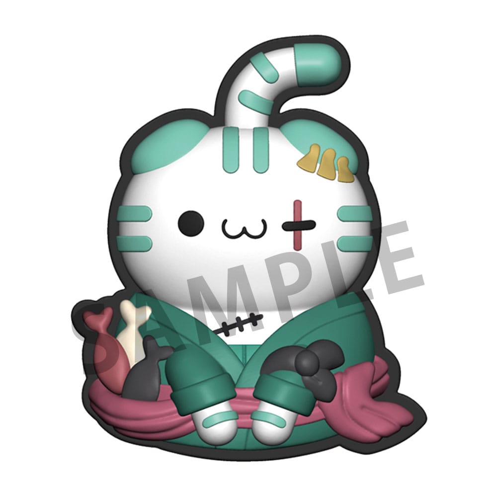 Mega Cat Project Nyan Piece Nyan! 5 Gummi Clip Sortiment 3 cm One Piece Gadgets Yokina