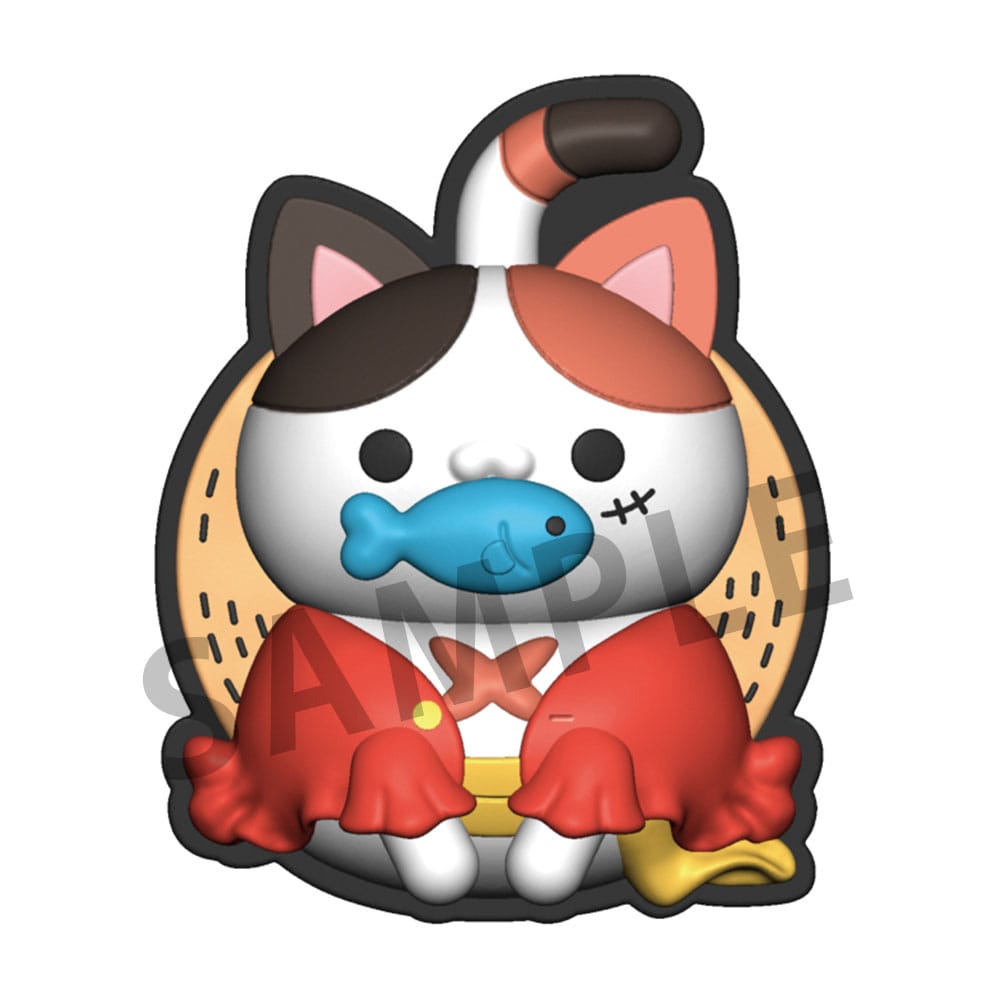 Mega Cat Project Nyan Piece Nyan! 5 Gummi Clip Sortiment 3 cm One Piece Gadgets Yokina
