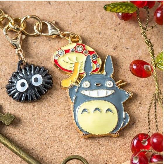 Mein Nachbar Totoro Schlüsselanhänger Charms Grey Totoro & Mushroom 19 cm Schlüsselanhänger Yokina