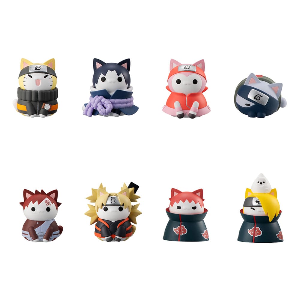 Naruto Shippuden Mega Cat Project 8 Sammelfiguren 3 cm Nyaruto! Ver. Battle with Akatsuki Sortiment Minifiguren Yokina
