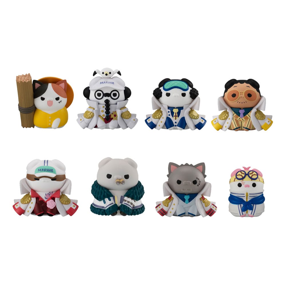One Piece Mega Cat Project Nyan Piece Nyan! Sammelfiguren Luffy vs Marines Ver. 3 cm Sortiment (8) Minifiguren Yokina
