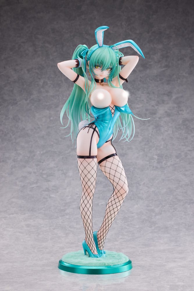 Original Character PVC Statue 1/4 Green Twin Tail Bunny-chan Fishnet Tights Ver. 43 cm Hentai Yokina