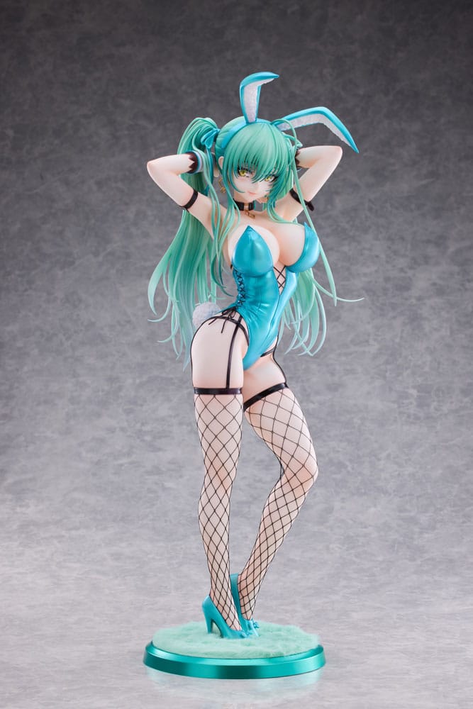 Original Character PVC Statue 1/4 Green Twin Tail Bunny-chan Fishnet Tights Ver. 43 cm Hentai Yokina