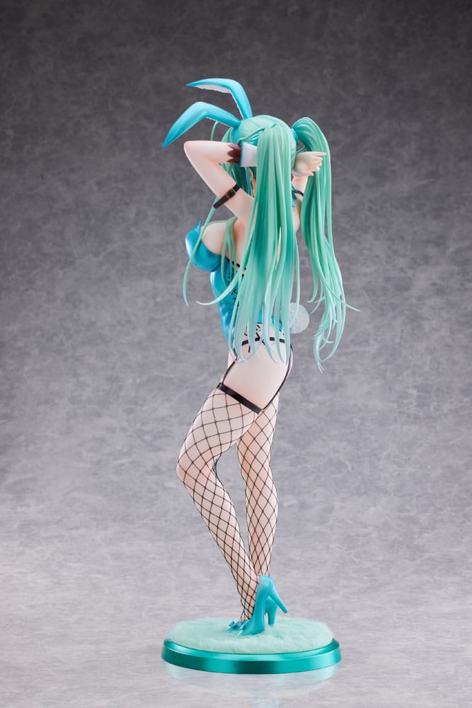 Original Character PVC Statue 1/4 Green Twin Tail Bunny-chan Fishnet Tights Ver. 43 cm Hentai Yokina
