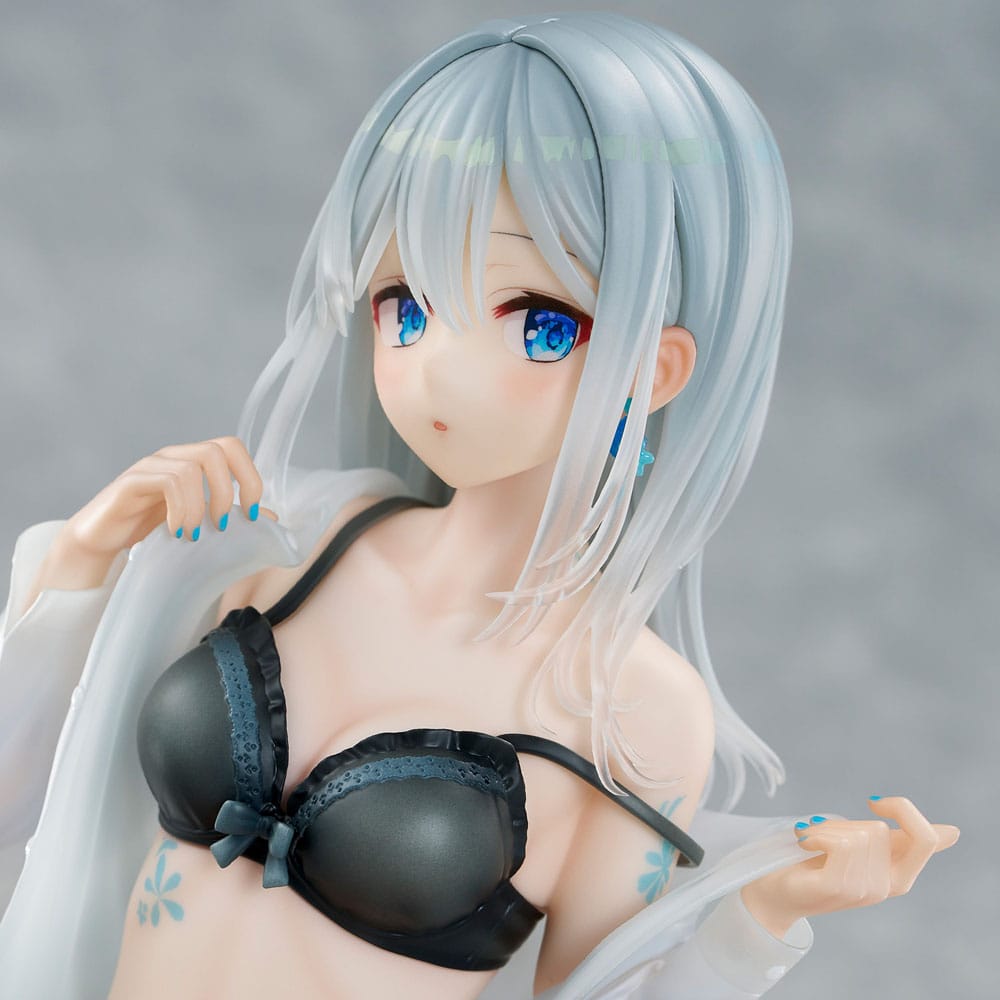 Original Character PVC Statue 1/7 Silver-Haired Girl Sky Blue Morning Special Outfit Ver. by Fuumi Illustration 16 cm Scalefiguren Yokina