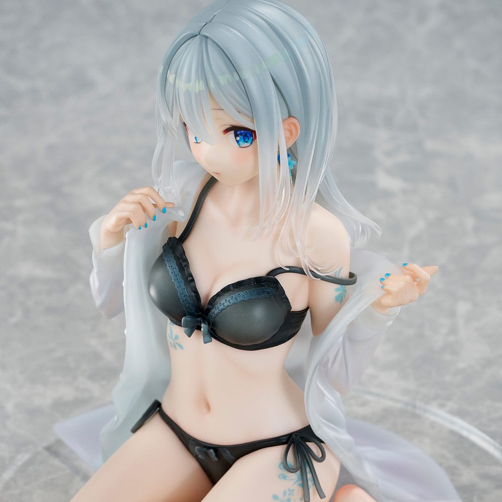 Original Character PVC Statue 1/7 Silver-Haired Girl Sky Blue Morning Special Outfit Ver. by Fuumi Illustration 16 cm Scalefiguren Yokina