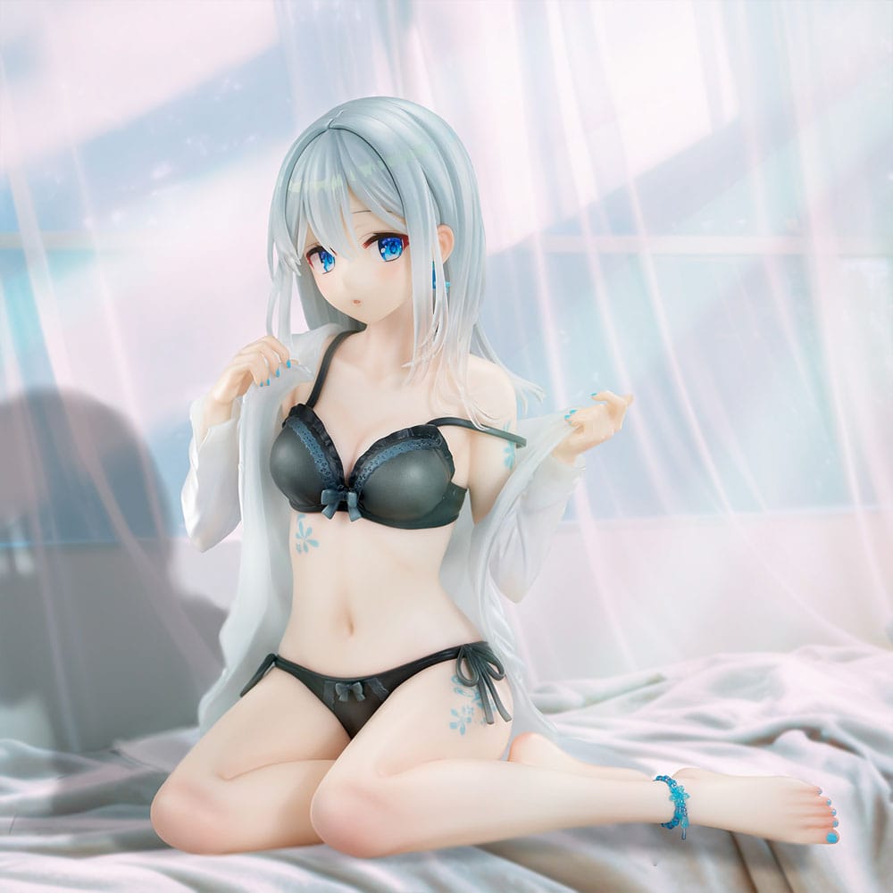 Original Character PVC Statue 1/7 Silver-Haired Girl Sky Blue Morning Special Outfit Ver. by Fuumi Illustration 16 cm Scalefiguren Yokina