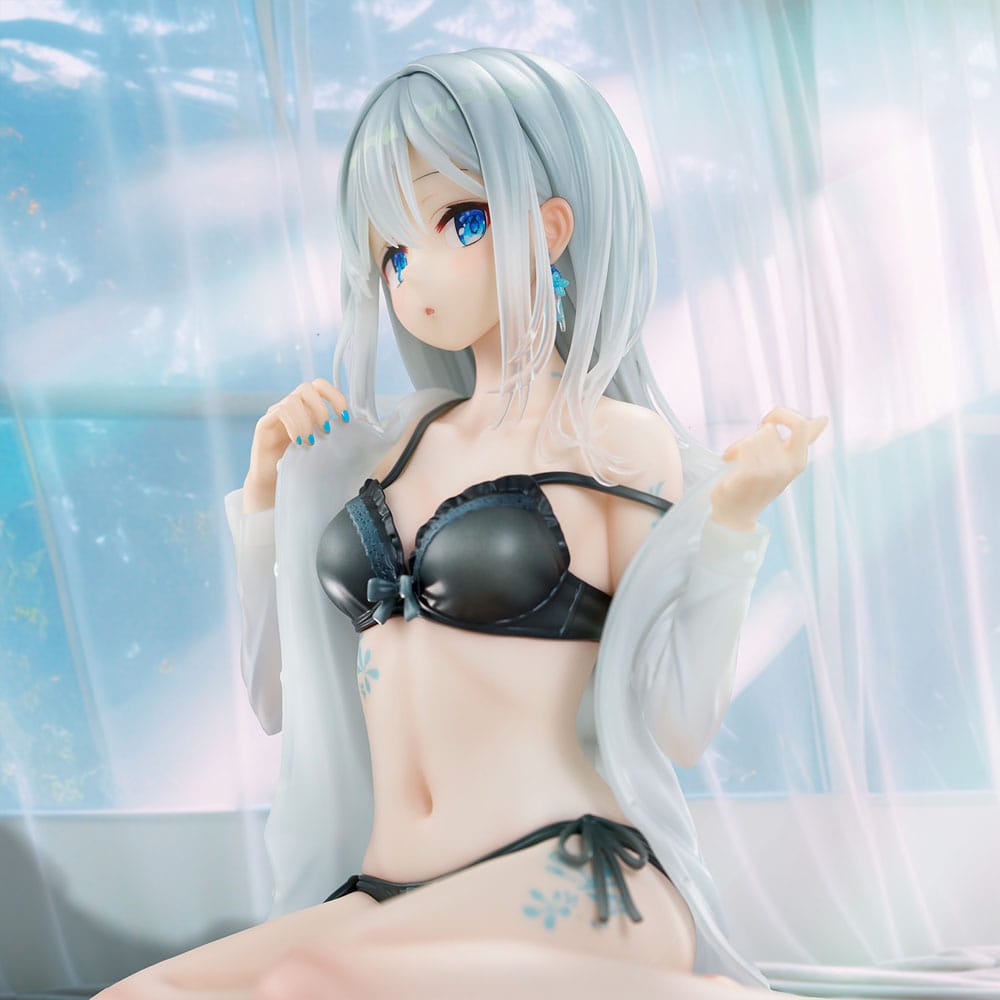 Original Character PVC Statue 1/7 Silver-Haired Girl Sky Blue Morning Special Outfit Ver. by Fuumi Illustration 16 cm Scalefiguren Yokina