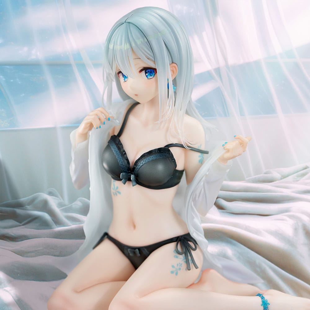 Original Character PVC Statue 1/7 Silver-Haired Girl Sky Blue Morning Special Outfit Ver. by Fuumi Illustration 16 cm Scalefiguren Yokina
