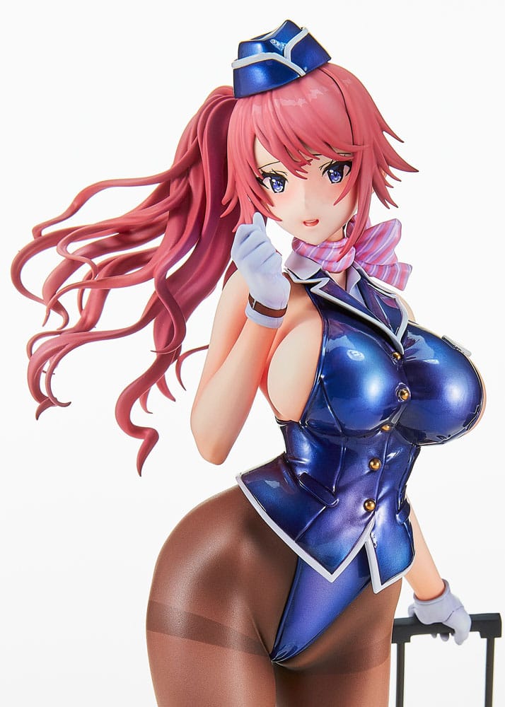 Original Character PVC Statue Tight na Oshigoto Work 3: Cabin Attendant Aya Saionji Antenna Shop Limited Edition 25 cm Prizefiguren Yokina