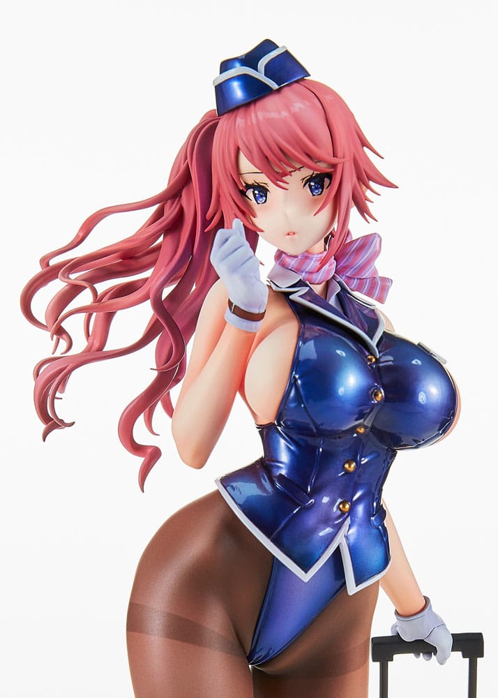 Original Character PVC Statue Tight na Oshigoto Work 3: Cabin Attendant Aya Saionji Antenna Shop Limited Edition 25 cm Prizefiguren Yokina