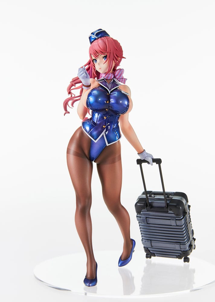 Original Character PVC Statue Tight na Oshigoto Work 3: Cabin Attendant Aya Saionji Antenna Shop Limited Edition 25 cm Prizefiguren Yokina