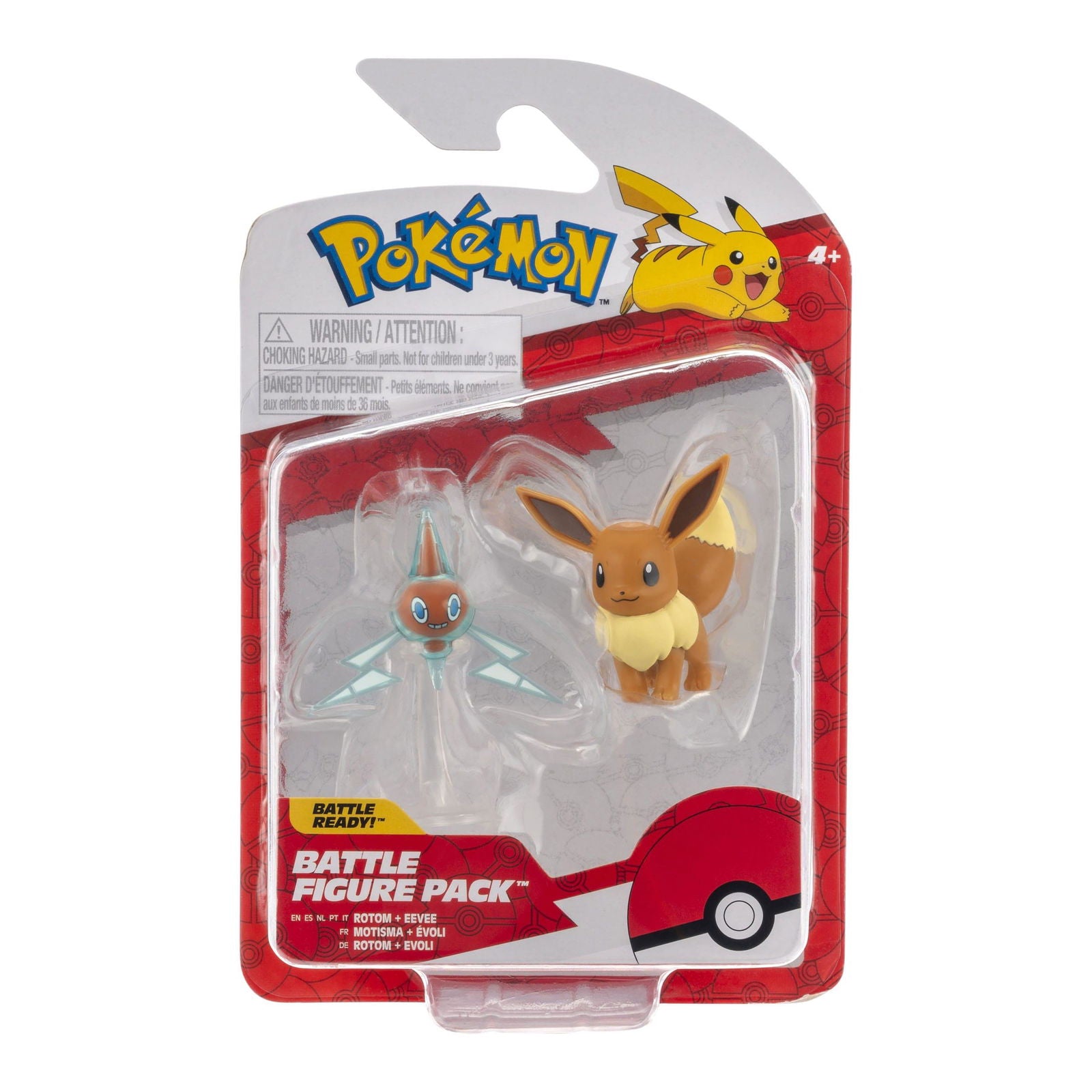 Pokémon Battle Figure Set Figuren 2er-Pack Evoli #4, Rotom 5 cm Minifiguren Yokina