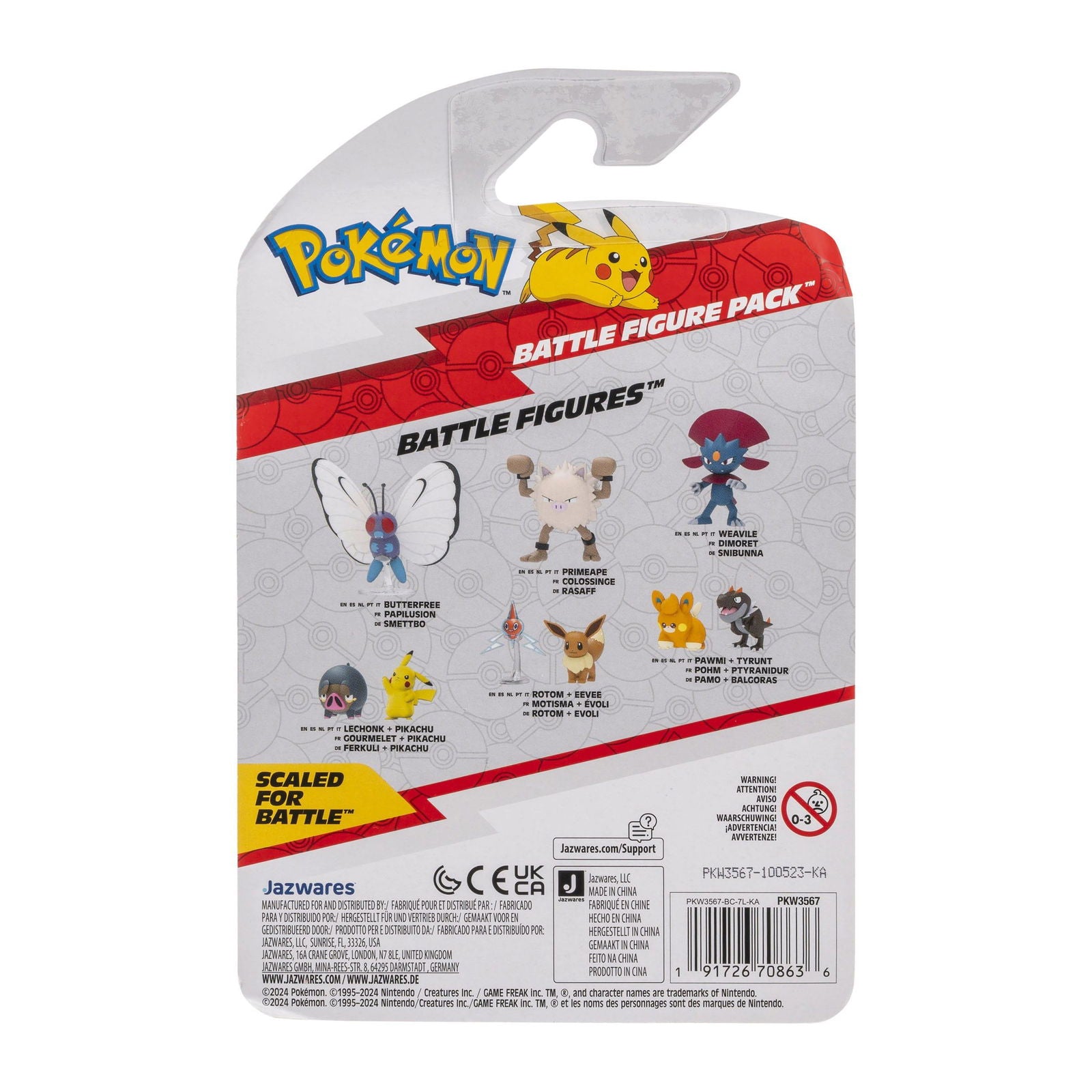 Pokémon Battle Figure Set Figuren 2er-Pack Evoli #4, Rotom 5 cm Minifiguren Yokina