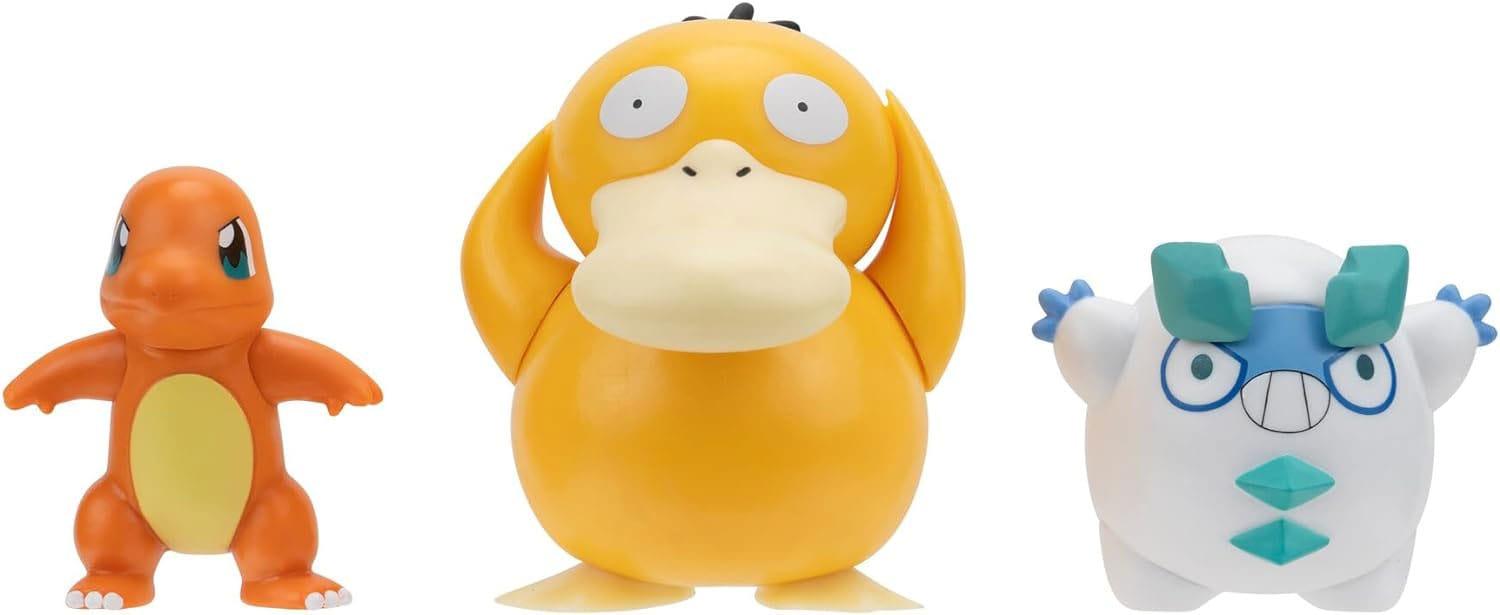 Pokémon Battle Figure Set Figuren 3er-Pack Glumanda #4, Galarian Darumaka, Enton 5 cm Minifiguren Yokina