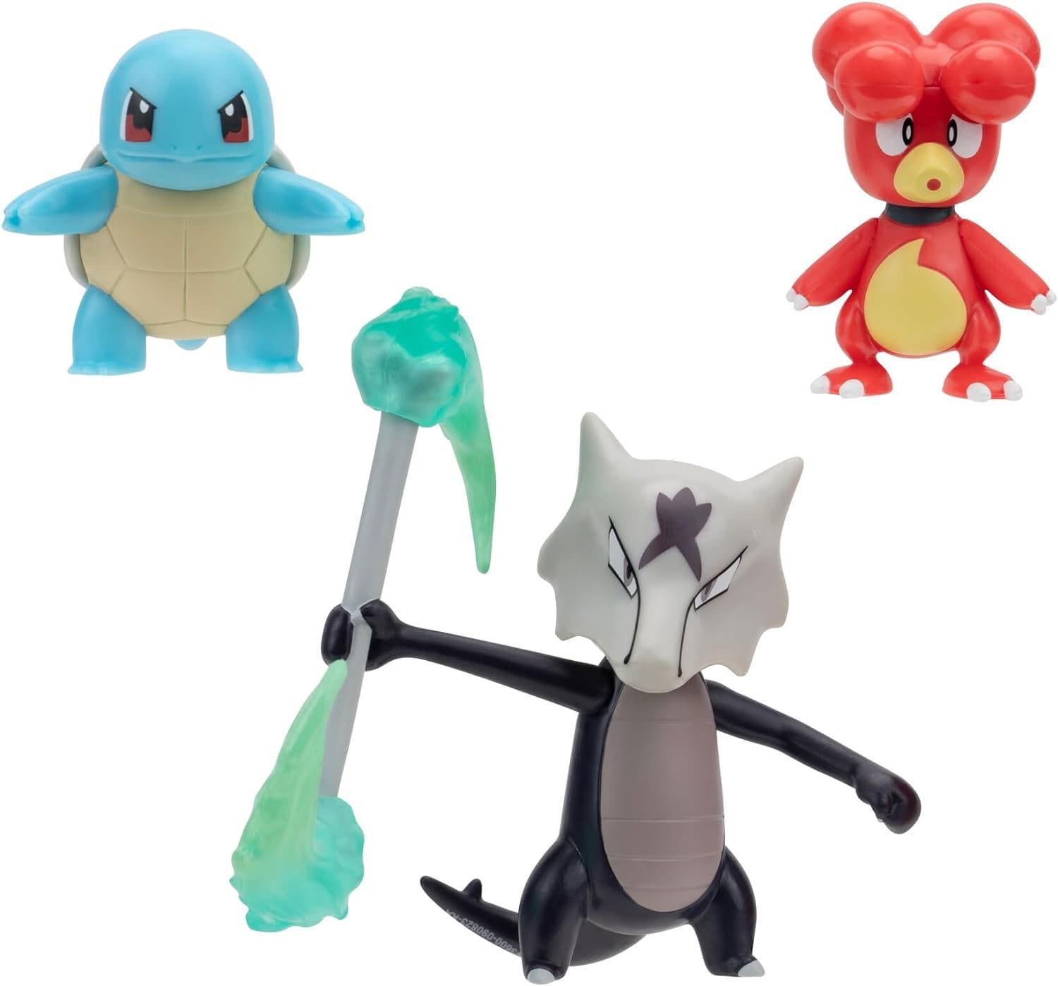 Pokémon Battle Figure Set Figuren 3er-Pack Magby, Shiggy #4, Alolan Knogga 5 cm Minifiguren Yokina