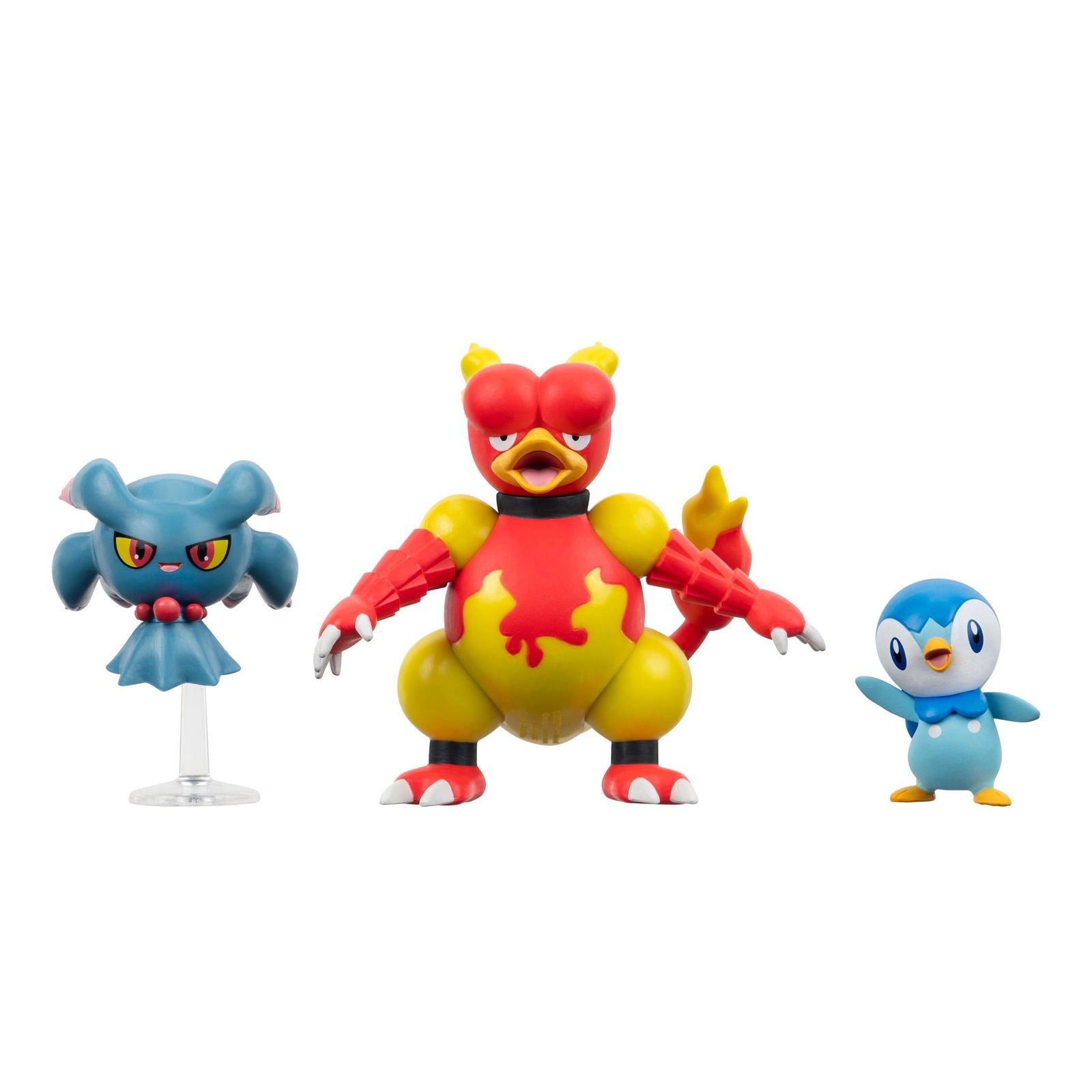 Pokémon Battle Figure Set Figuren 3er-Pack Plinfa, Traunfugil, Magmar 5 cm Minifiguren Yokina